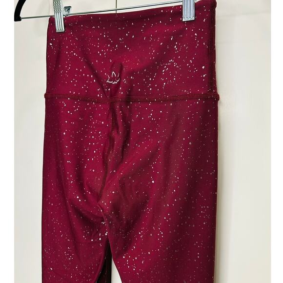 Women's Burgundy and Silver Glitter Leggings - Picture 7 of 7